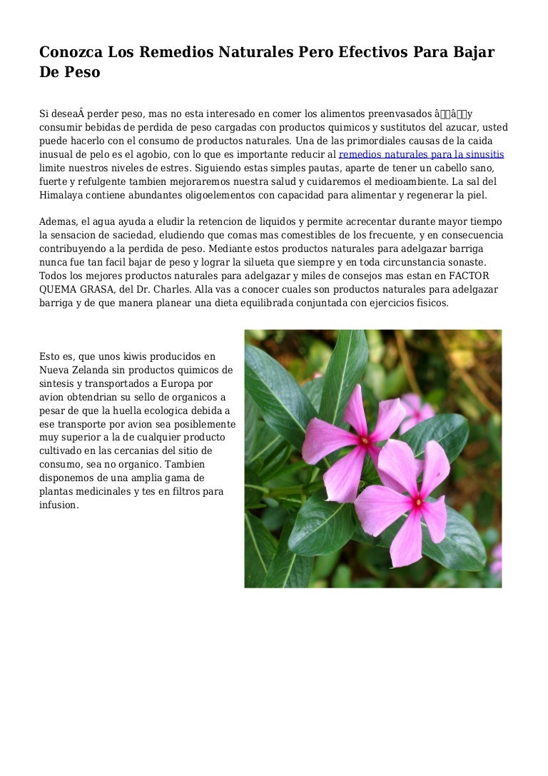 remedios naturales efectivos para bajar de peso